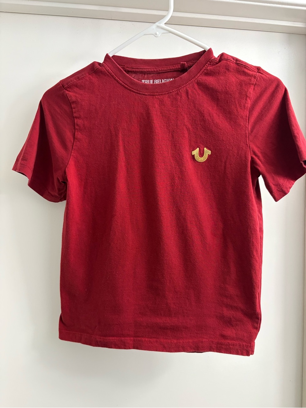 True Religion Red Tee with Yellow Logo - Boys